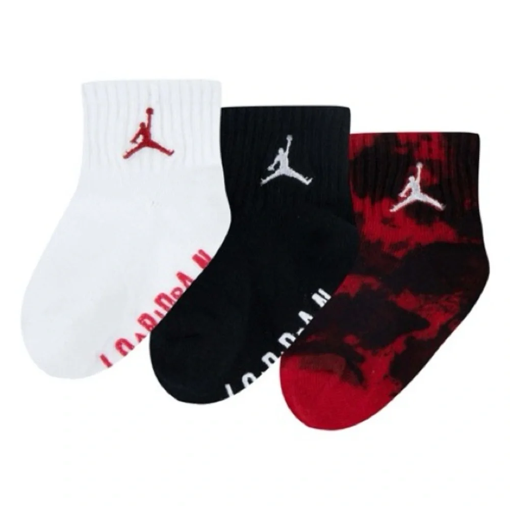 Nike Jordan Watercolor Remix Gripper 3 Pack Ankle Socks Size 12-24 Months